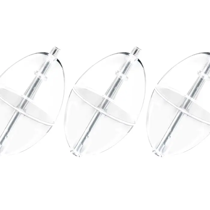 10 flotteurs de pêche transparents PVC avec indicateur de touche, bulles d'eau pour surface et coulissants