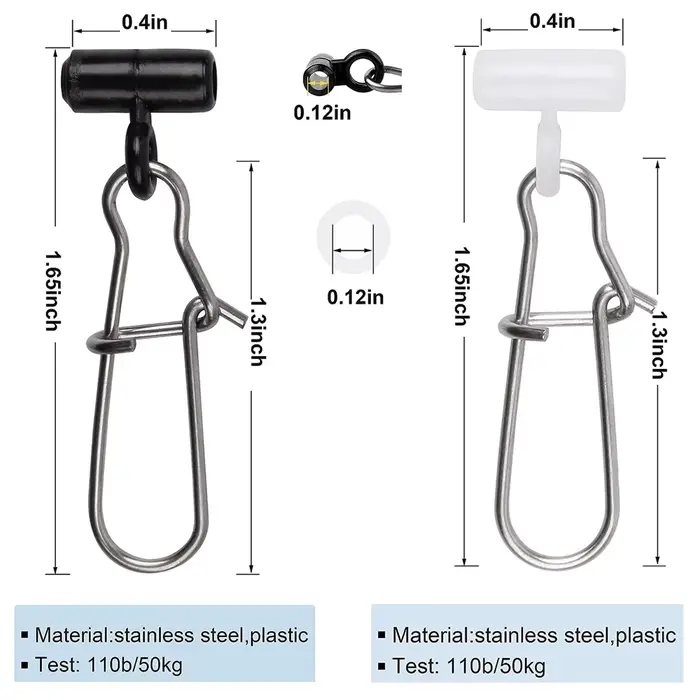 16Pcs coulisse plombs pêche mer lourds avec snaps duo lock et émerillon slider résistants