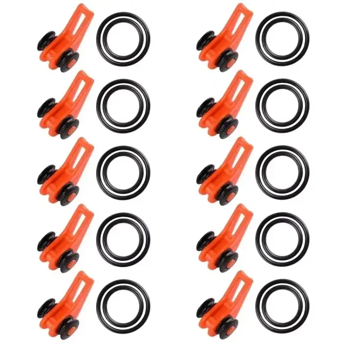 Porte-hameçons silicone canne pêche 10 pièces - Anneaux fixation appâts leurres sécurisée