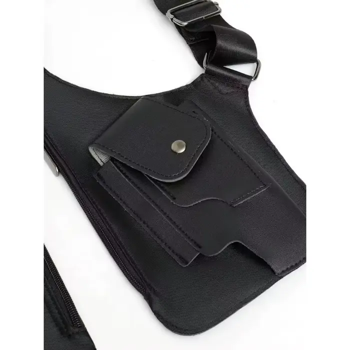 Sac pêche tactique étanche anti-vol double bretelles - Multi-poches polyvalent homme - PU imperméable