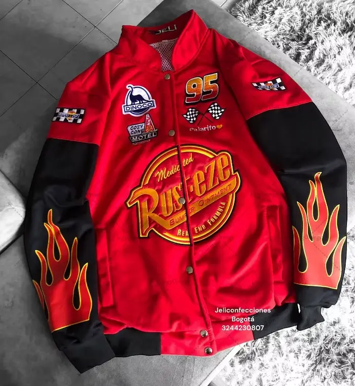 Veste baseball américaine oversized rouge brodée pour homme style Harajuku Y2K décontracté