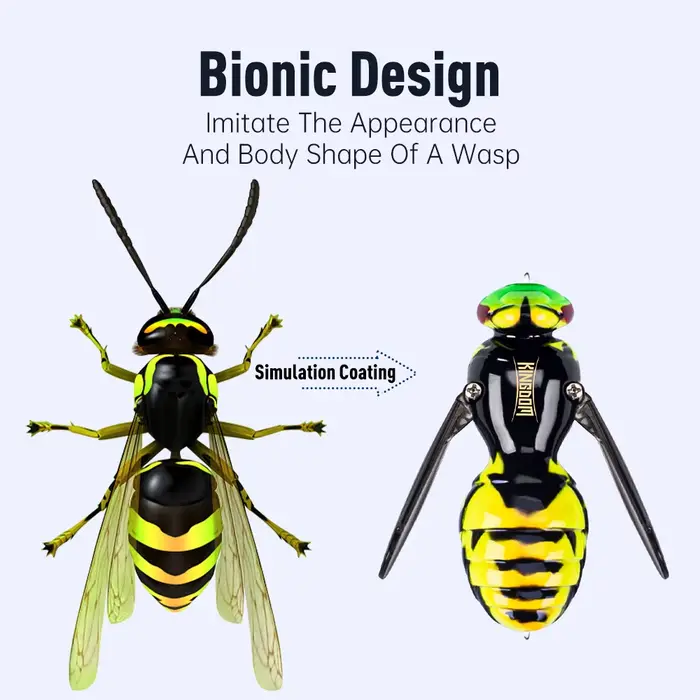Leurre insecte flottant Kingdom Wasp - Leurres topwater bioniques pour brochet, perche et carpe