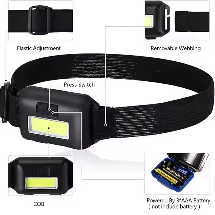 Casquette lampe frontale rechargeable LED ultra puissante pour randonnée et pêche nocturne