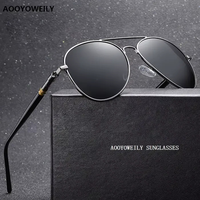 Lunettes de soleil aviateur polarisées de luxe pour hommes - Design vintage et protection UV400