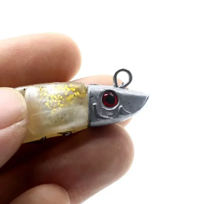 Leurre souple BURLE 10cm 15.5g avec tête plombée - Appât T Tail pour pêche au jig avec hameçon barbelé