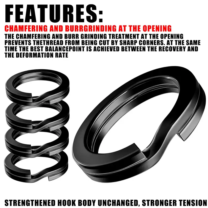 100 anneaux de split rings en acier inoxydable renforcé 3.5 à 12mm pour montages de pêche