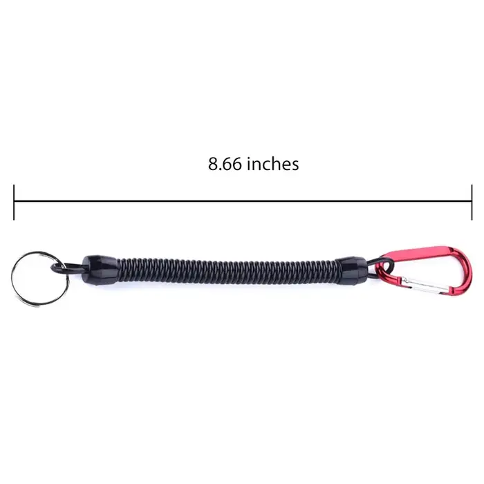 Lanyard de pêche rétractable 3 pièces avec mousqueton, corde de retenue TPU pour matériel de pêche