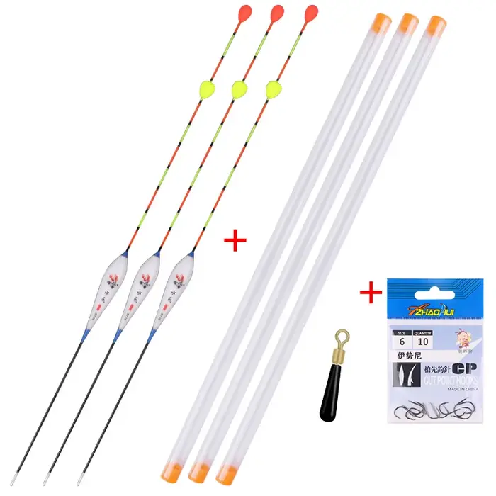 Set pêche débutant 3 flotteurs + perles tubes ligne porte-flotteur nano rivière lac