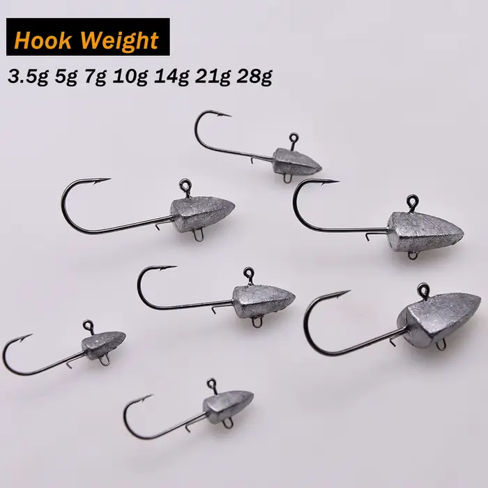 Têtes plombées triangle NED pour leurres souples, boîte de 3.5g à 28g pour pêche aux leurres et jigging