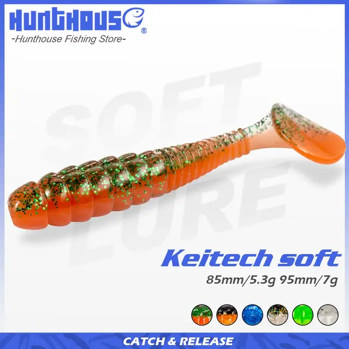 Leurres souples silicone Keitech Swing Impact 85&95mm 5.3&7g pêche carnassiers brochet shiner shad appâts