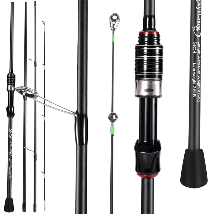Canne SOUGAYILANG spinning 1.8-2.1m ultra légère carbone 4 sections truite - canne pêche poignée EVA