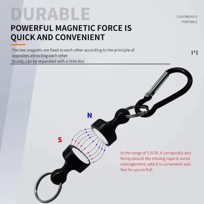 Boucle magnétique de pêche puissante sans corde pour accrochage rapide et sécurisé