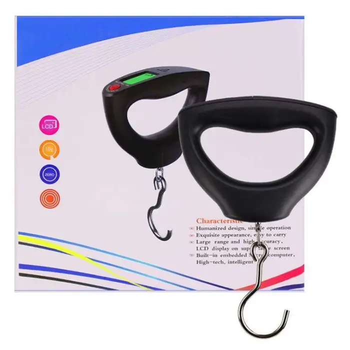 Balance électronique poche pêche 50kg WEIHENG LCD mini ressort numérique portable affichage rétroéclairé précis