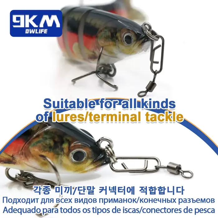 50 pièces clips à roulement inox pour pêche en mer - changement rapide des leurres et appâts
