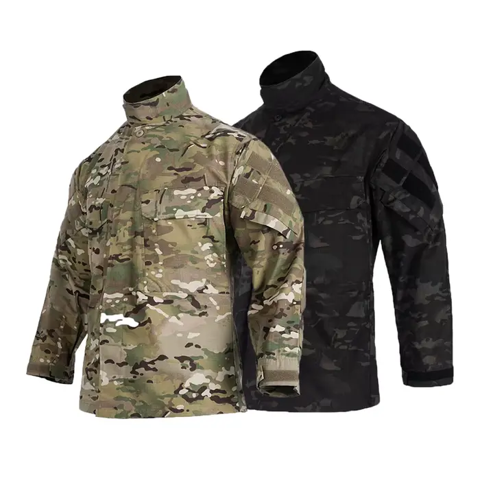 Veste camouflage combat tactique homme - Uniforme pêche extérieure manches longues coupe-vent