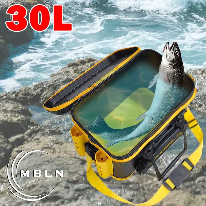 Caisse de pêche MBLN 30L portative - Supporte 70kg, transport à la main ou en bandoulière