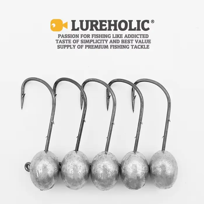 5 hameçons Aji Head Mustad double barbillon 1.5g à 5g Lureholic - Pour pêche rock finesse