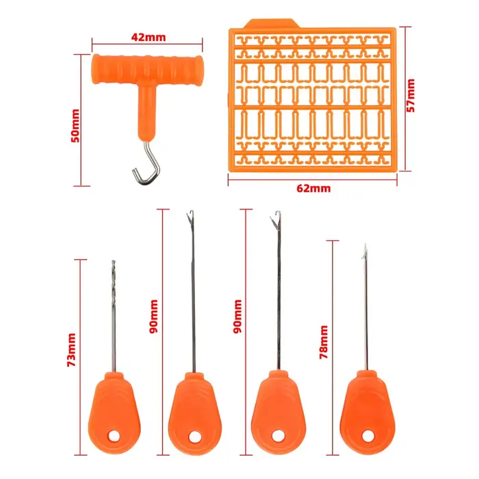 Kit aiguille à appâts Hirisi BT09 pour pêche à la carpe - 7 outils accessoires indispensables