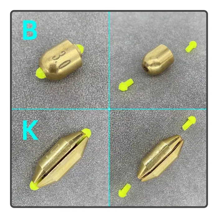 5 contrepoids cuivre creux pour pêche à longue distance et pêche du bord - accessoires rock fishing