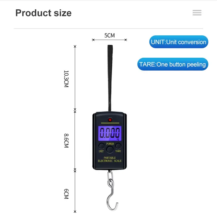 Mini balance digitale portable JUANJUAN 40kg précision 10g pour pêche poids bagages