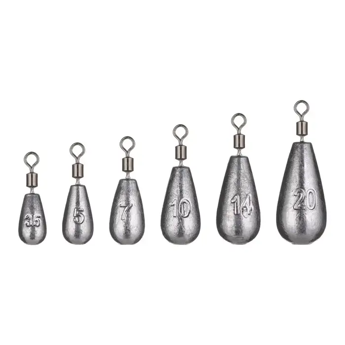 Lot de 5 plombs goutte d'eau de 3.5g à 20g pour pêche carpe - Poids plombés pour appâts et montages