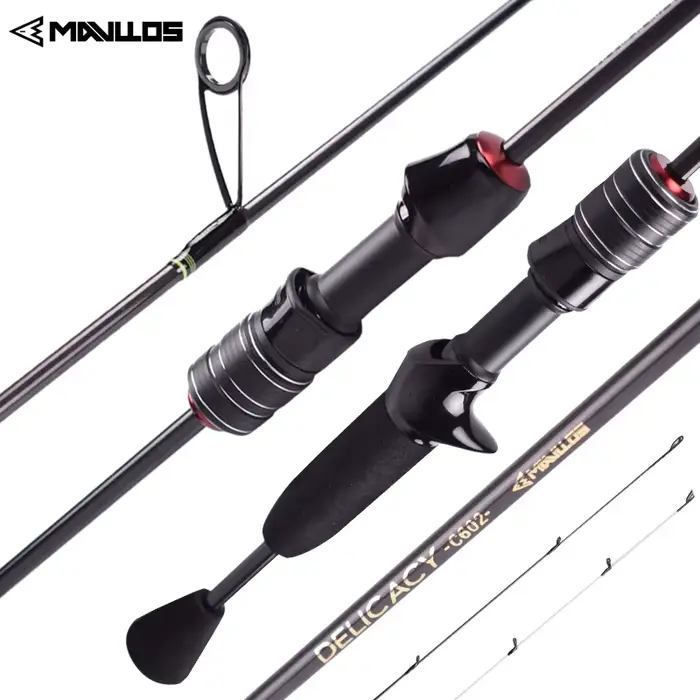 Canne ultralégère MAVLLOS DELICACY 0.6-8g UL carbone creux + 2 pointes pour pêche fine et précise