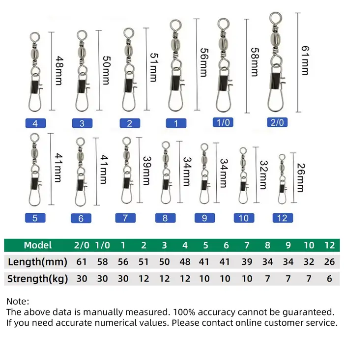 Émerillons pêche brochet 20-100 pièces acier carbone à roulement pour connecteur leurres accessoires