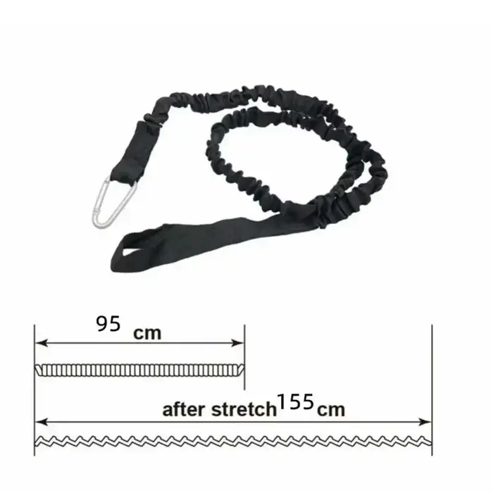 Laisse élastique pour pagaie de kayak et canne à pêche - Longe enroulée avec mousqueton de sécurité