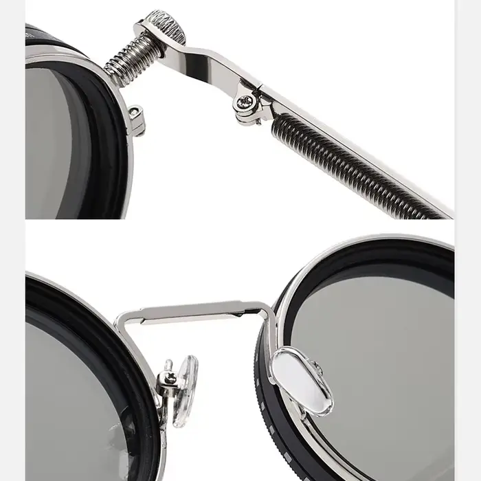 Lunettes de soleil rondes polarisées ND9 réglables pour pêche rétro punk et outdoor UV400