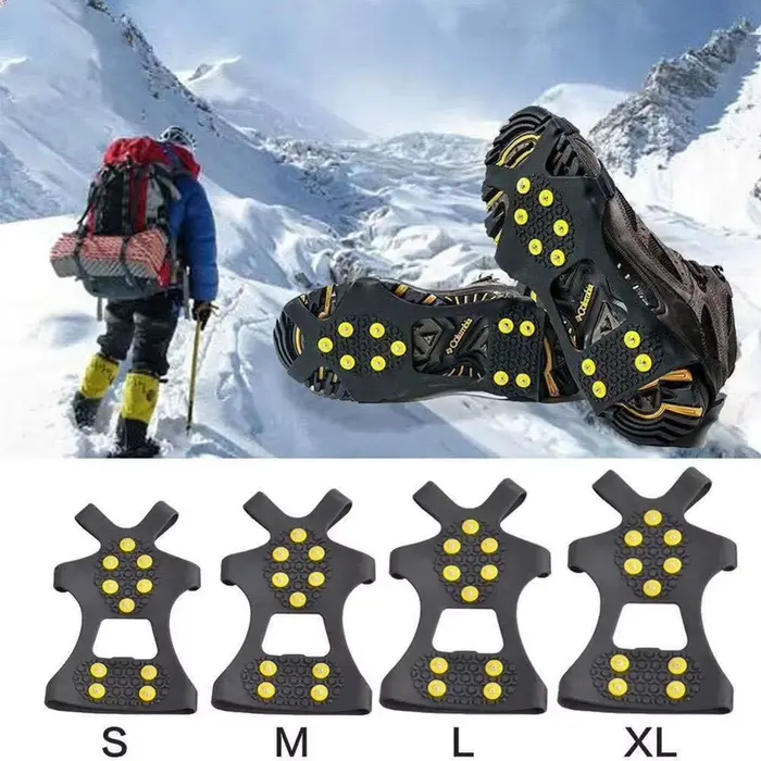 Crampons alpinisme 10 pointes pour pêche hivernale - Accessoires randonnée anti-dérapants neige
