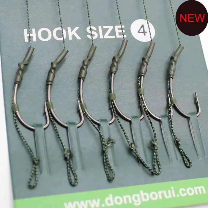 Montages carp fishing prêts à l'emploi 6 pièces avec hameçons - Hair rigs pour carpes