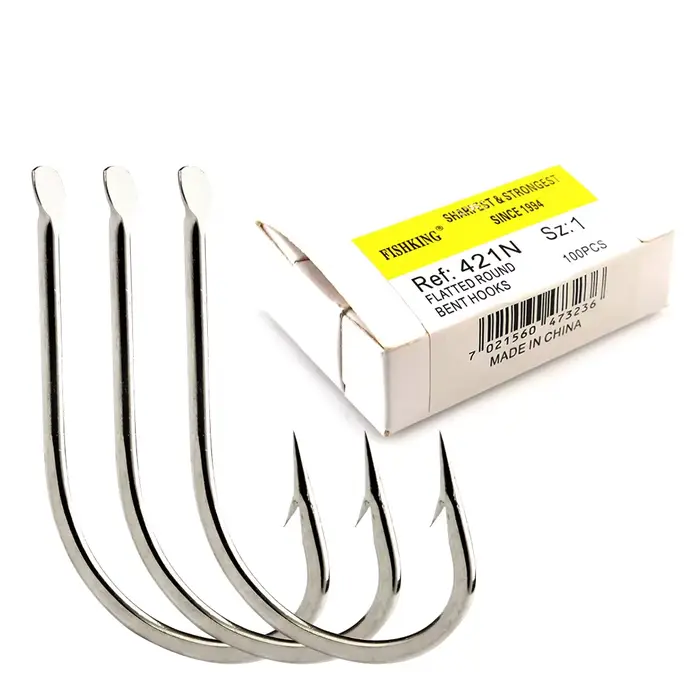 100 Hameçons 421N Acier Haute Carbone Bronze - Tailles 1#-10# pour Carpe et Pêche au Jig