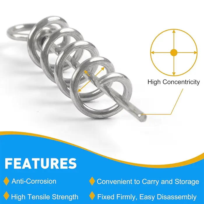 50 pièces ressort de verrouillage twist lock pour hameçons crank centering pin vis appâts vers leurres