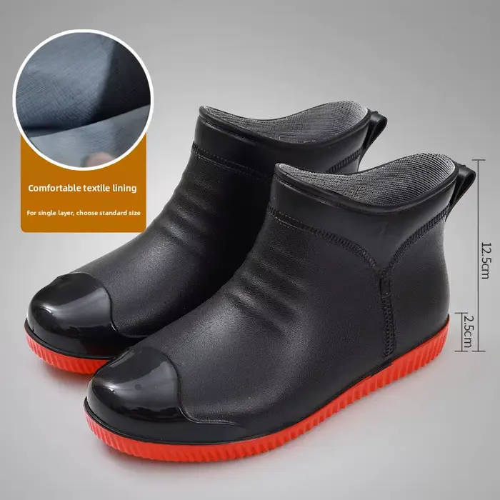 Bottes de pluie homme courtes mode pêche lavage auto antidérapantes PVC confortables