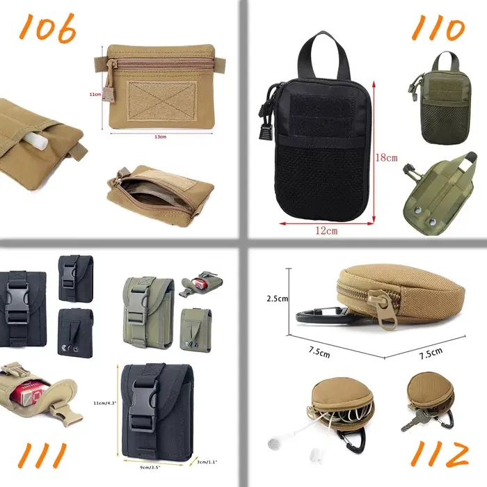 Sac banane EDC tactique Molle - Poches multiples pour pêcheur - Accessoire ceinture camping chasse