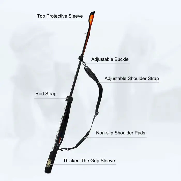 Sac protection cannes spinning Kingdom 73-152cm - Housse réglable avec corde protection cannes stockage pêche