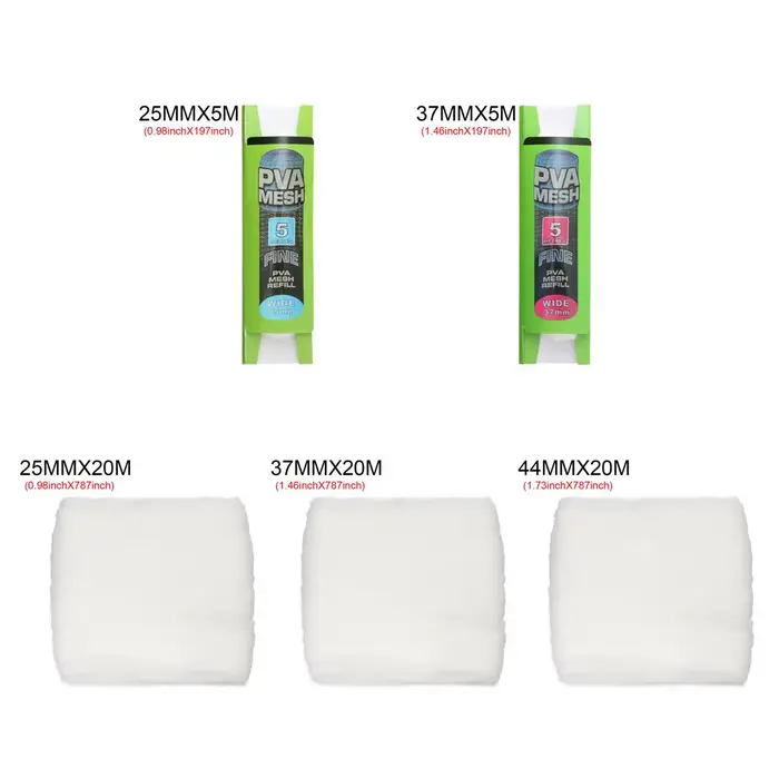 Filets PVA solubles 5m/20m recharges pour amorçage carpe feeder leurres sacs appâts 25mm 37mm 44mm accessoires