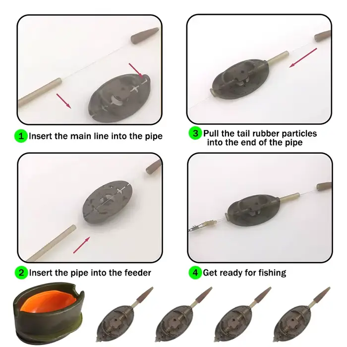 Set feeders zinc anti-rouille 20g à 50g pour pêche eau douce/salée - France