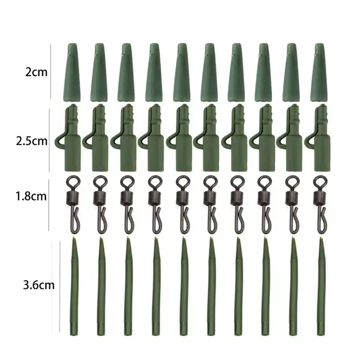 40 clips plombs anti-emmêlement pour pêche à la carpe - Accessoires montages rapides et pratiques