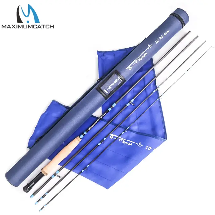 Canne Euro Nymphing MAXCATCH 9'-11'6'' 2-9WT carbone action rapide pêche nymphe truite tube rigide