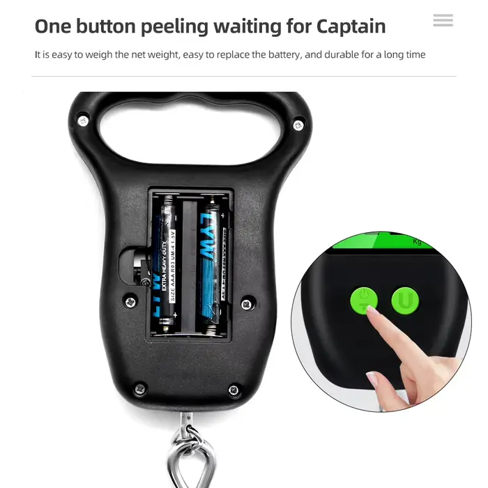 Balance numérique pêche 50kg/10g avec rétroéclairage LCD - Pèse-bagages et poissons portable