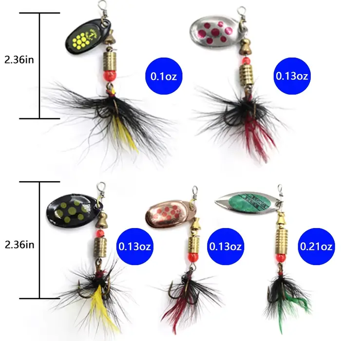 Kit 10 spoon spinner leurres métal crankbaits wobblers pour brochet pêche leurres artificiels