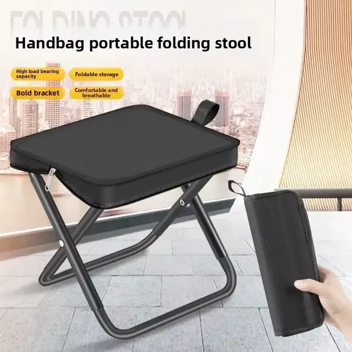 Tabouret pliant camping avec sac de rangement - Siège pêche portable pour plage et pique-nique