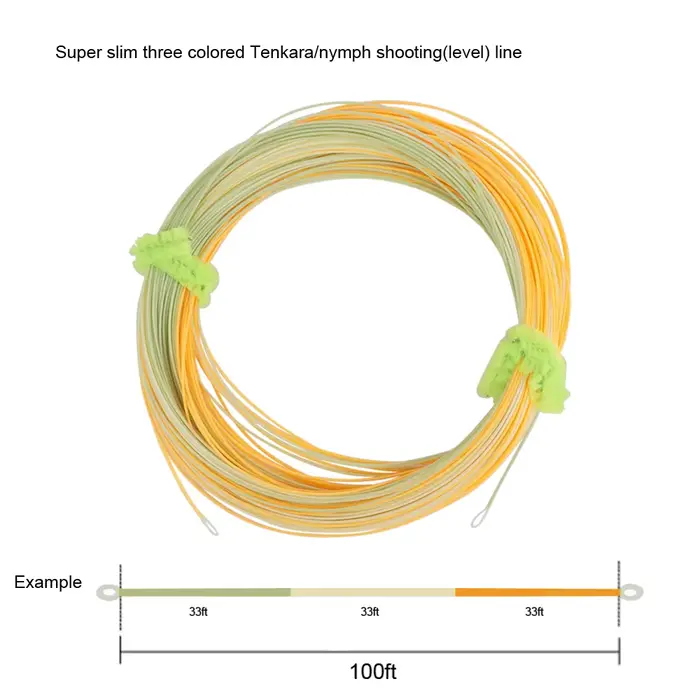 Ligne Tenkara Aventik Super Slim 3 couleurs 0.55mm 100FT - Pour pêche nymph shooting et mouche