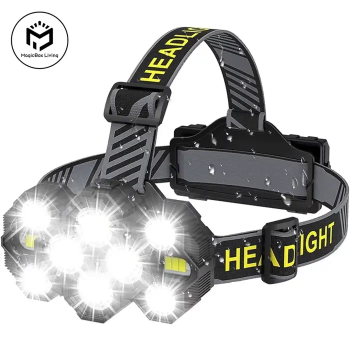 Lampe frontale rechargeable 10 LED lumières blanche et rouge pêche camping vélo running