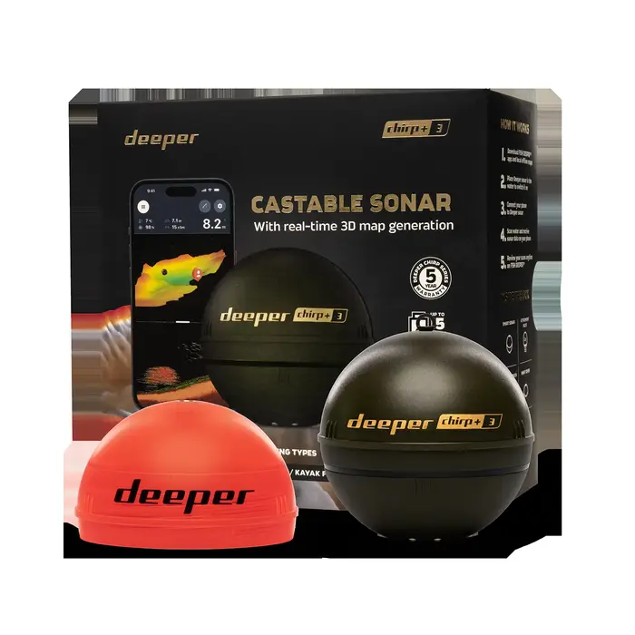Deeper Smart Sonar Chirp+3 3ème génération avec cartographie GPS 3D et batterie 15H pour pêche mobile