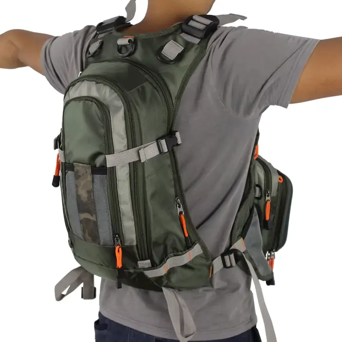 Gilet de pêche à la mouche ajustable pour homme - Sac à dos multifonction avec poches extérieures