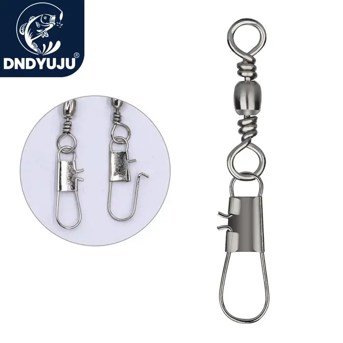 DNDYUJU 20-100 pièces émerillons tonneau acier carbone pour pêche brochet - Connecteur leurres pin