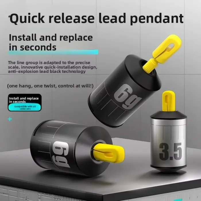 Kit plombs pêche compacts forme goutte d'eau et cylindrique avec marquages réglables pour ligne proportionnée