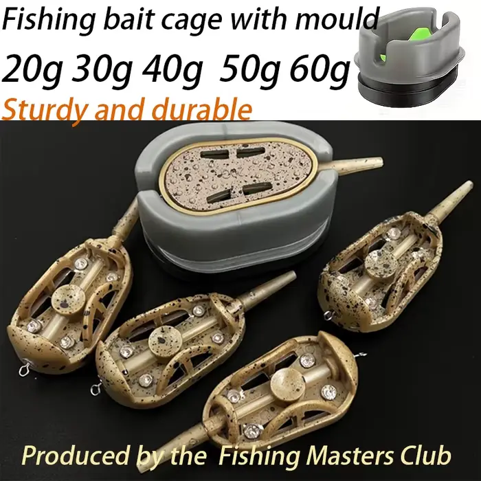 Cage à appâts premium pour pêche à la carpe - Dispositif amorçage avec moule à libération rapide - 20G à 60G